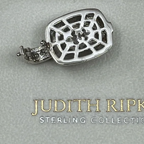 Vintage Judith Ripka Sterling Silver CZ Cluster Enhancer Pendant